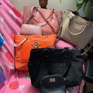 MICHAEL Michael Kors Orange and Pink Shoulder Bags